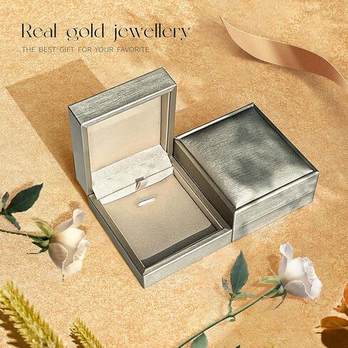 Carleen Valentines Day Gifts Solid 18K Gold Solitaire Bezel Setting 0.1cttw Diamond Dainty Delicate Pendant Neckace for Women Girls, 16+2" Solid 18K Gold Chain (Diamond F-G Color SI1 Clarity) in Kuwait