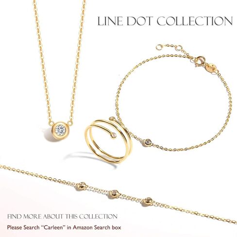 Carleen Valentines Day Gifts Solid 18K Gold Solitaire Bezel Setting 0.1cttw Diamond Dainty Delicate Pendant Neckace for Women Girls, 16+2" Solid 18K Gold Chain (Diamond F-G Color SI1 Clarity) in Kuwait