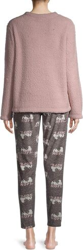 Women's Snoopy Nope Not Today Plush Sherpa Long Sleeve Pajama Set in Saudi Arabia