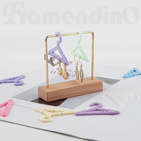 Framendino, 42 Pack Clothes Hanger Earring Holder Mini Hanger Rack Jewelry Display Dangle Earring Hanging Organizer Display Rack in Saudi Arabia