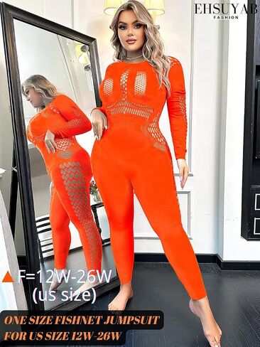 Women's Rave Outfit, Thick Plus Size Bodycon Jumpsuit, Club Dancewear in Saudi Arabia