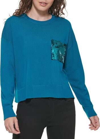 DKNY Women's Pocket Comfy Easy Sportswear Sweater in Saudi Arabia