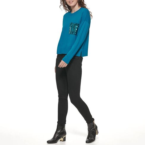 DKNY Women's Pocket Comfy Easy Sportswear Sweater in Saudi Arabia