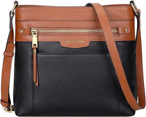 محفظة كروس من الجلد الطبيعي للنساء من Over Earth، حقيبة يد بحزام كتف قابل للتعديل in Kuwait
