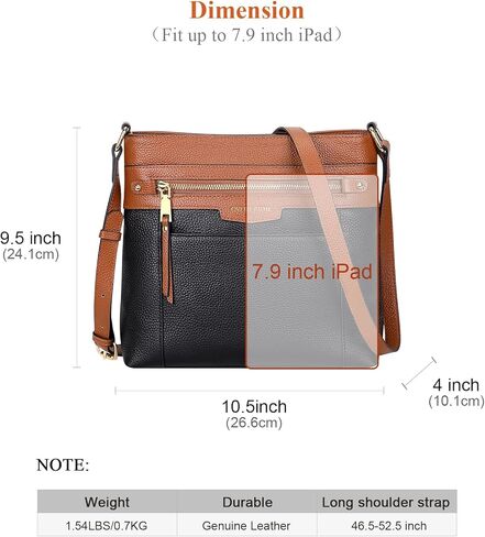 محفظة كروس من الجلد الطبيعي للنساء من Over Earth، حقيبة يد بحزام كتف قابل للتعديل in Kuwait