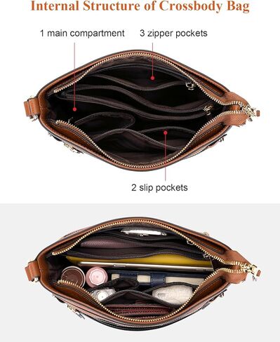 محفظة كروس من الجلد الطبيعي للنساء من Over Earth، حقيبة يد بحزام كتف قابل للتعديل in Kuwait