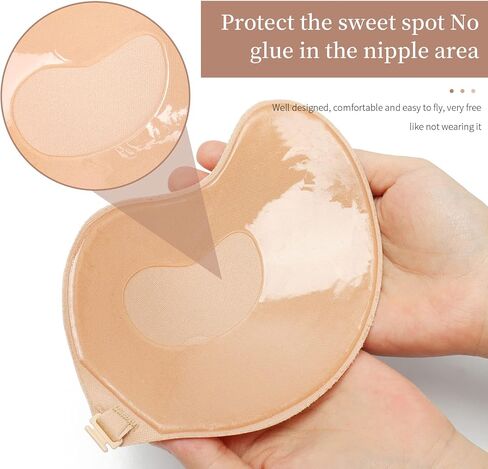 قطعتان من حمالات الصدر اللاصقة غير المرئية، حمالة صدر بدون حمالات بدون ظهر، حمالات صدر لاصقة للنساء لفساتين السهرة، وفساتين الزفاف in Kuwait