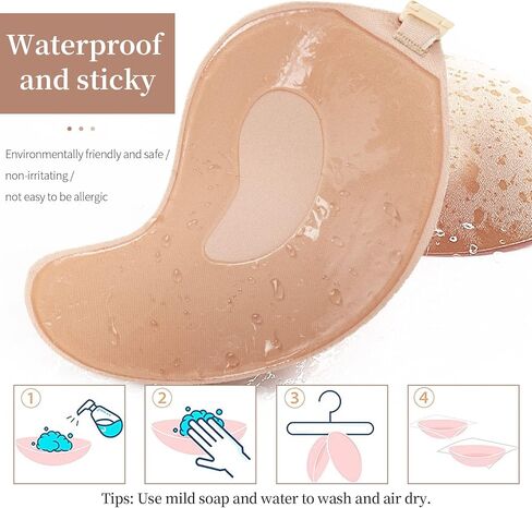 قطعتان من حمالات الصدر اللاصقة غير المرئية، حمالة صدر بدون حمالات بدون ظهر، حمالات صدر لاصقة للنساء لفساتين السهرة، وفساتين الزفاف in Kuwait