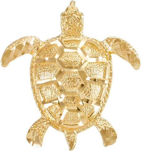Textured 10k Yellow Gold Good Luck Sea Turtle Charm Pendant in Saudi Arabia