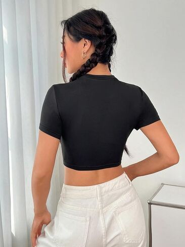 تي شيرت نسائي من SOLY HUX بأكمام قصيرة وطبعة قلب وأكمام قصيرة برسومات Y2k in Saudi Arabia