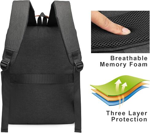حقيبة ظهر كبيرة للكمبيوتر المحمول للسفر من Lcpadri - حقيبة ظهر لحمل أعمال الطيران - حقيبة نهارية كاجوال مضادة للماء للكمبيوتر مع منفذ USB in Kuwait