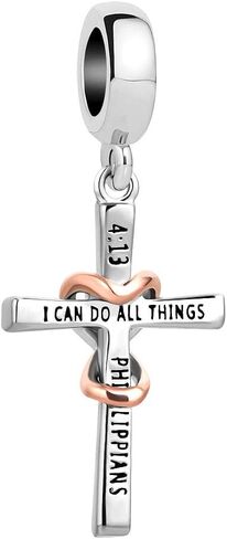 Infinity Cross Charms Religion With God All Things are Possible Charm Beads Comaptible with Pandora Bracelets in Saudi Arabia