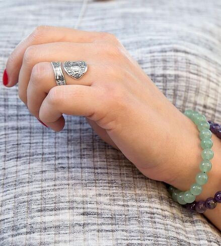 IVY & BAUBLE Oxidized Sterling Silver Spoon Ring for Women | One Size Adjustable Wrap Ring | Jewelry Gifts Made in USA in Kuwait