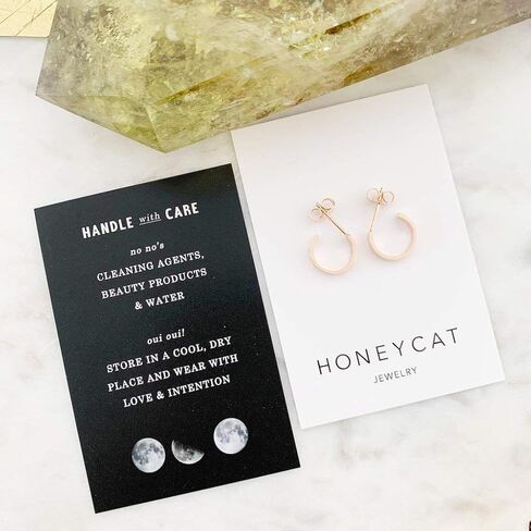 HONEYCAT Huggie Hoops Earrings in Gold, Rose Gold, or Silver | Minimalist, Delicate Jewelry in Saudi Arabia