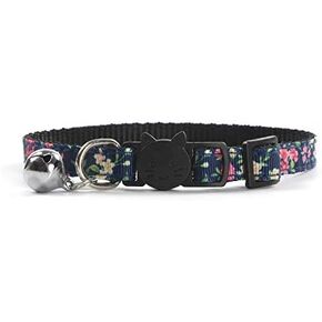Breakaway Cat Collars, Spring Cat Collar with Bell Kitten Floral Rose Pet Collar with Various Patterns for Girl & Boy 8"-12" Adjustable Cats Collar