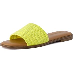 CUSHIONAIRE Women's Sesame raffia slide sandal +Memory Foam, Wide Widths Available
