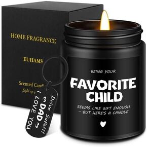 Gifts for Dad - Father's Day Gifts for Dad from Daughter Son-Unique Birthday & Thanksgiving & Christmas Gifts for Dad,Husband, New Dad-Best Dad Ever Gifts-Sandalwood Candle for Men with Keychain