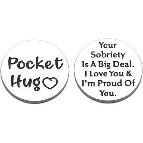 Pocket Hug Token Sobriety Gifts for Women Men Recovery Cancer Gifts for Him Her Get Well Gift for Female Male Friend Christmas Anniversary Birthday Gift for Best Friend Son Daughter Encouragement Gift