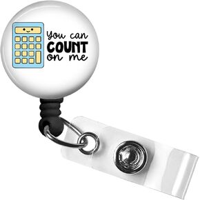 You can Count on me Retractable Badge Reel with Alligator Clip，Name Nurse ID Card Badge Holder Reel, Decorative Custom Badge Holder