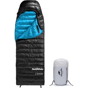 حقيبة نوم خفيفة الوزن من Naturehike Goose Down للطقس البارد، حقيبة نوم مدمجة 750/550FP 3-4 مواسم للبالغين والأطفال، مقاومة للماء - حقائب الظهر، والتخييم، والمشي لمسافات طويلة، والسفر مع كيس ضغط