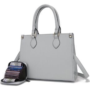 Qiyuer Medium Handbags For Women Vegan Leather Purses Set Top Handle Satchel Tote Zipped Crossbody Bags With Wallet 2pcs
