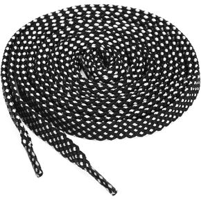 uxcell 3 Pairs Double Layer Polka Dots Twill Flat Shoelaces for Sneakers Sports Shoes