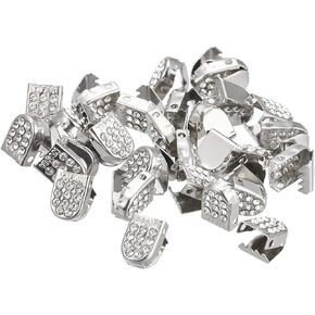 uxcell Shoelace End Clips Stainless Steel No Tie Shoe Lace Tips Head Bling Type