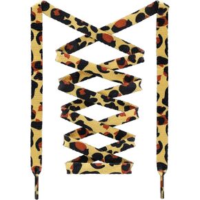 Thin Flat Leopard Print Shoelaces Camouflage Shoe Laces Shoestring 2 Pair