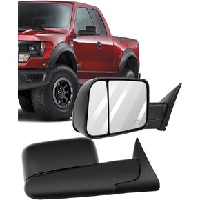 ECCPP Towing Mirrors Left and Right Side Tow Mirrors Replacement fit for 1998-2002 for Dodge for Ram 1500 2500 3500 Truck with Power Adjusted Heated No Light Pair Mirrors Manual Filp up