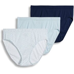ملابس داخلية نسائية من Jockey Elance Breathe French Cut - 3 قطع، Flowing Fine/Frothy Blue/Navy، 10