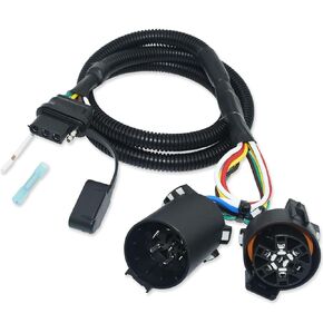 7 Pin to 4 Pin Trailer Wiring Harness with Reverse Wire, 43 Inches USCAR Trailer Extension Wire Connector Adapter for Trucks Pickups Trailers, Trailer Plug for Installing LED Tailgate Light Bar