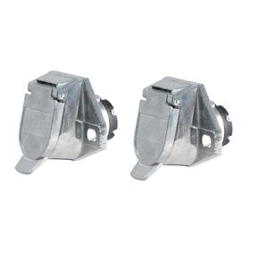 TORQUE 2 PCS of 7-Way Round Wiring Harness Trailer-Side Plug, SAE J560 Style Die-Cast Zinc Housing, 7 Pin Round Connector for RV Semi Truck Trailer (TR15730)