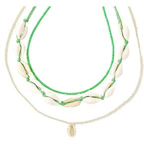 Boho Shell Necklace for Women Natural Sea Shell Beads Layer Necklace Adjustable Summer Seashell Beach Necklace Hawaiian Party Jewelry Gift for Women Girls