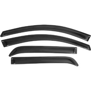 IKON MOTORSPORTS, Window Visor Compatible with 2007-2016 GMC Acadia & 2017-2020 Acadia Limited & 2007-2010 Saturn Outlook, Acrylic Smoke Tinted 4PC Side Air Deflector Rain Shade Guard