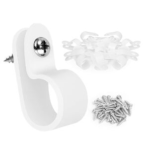 GOOACC 1/4 Inch Rope Light P-Style Mounting Clips with Pan Head Phillips Stainless Steel Screws for Wire Management (50 Pack Clips and 50Pcs Screws)