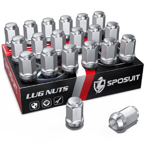 Sposuit M12x1.25 Lug Nuts - Replacement for 2002-2022/2024 Nissan Altima, 1988-2023 Maxima, 2012-2024 Pathfinder, 2008-2023 Rogue, 2006-2024 Sentra - Closed End Chrome Lug Nut(20 Pcs)