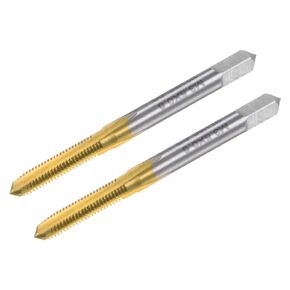 uxcell Thread Tap Metric M4 x 0.7, Titanium Coated Cobalt HSS (High Speed Steel) 3 Straight Flutes Machine Mini Micro Screw Threading Tapping Repair Tool for Watches and Clocks, 2pcs