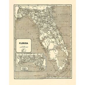 Posterazzi PDXFLZZ0014SMALL Florida 1842 Morse Poster Print, 18 x 24, Multicolor