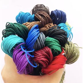 Bright Color Waxed Cords Polyester Thread Wax Strings for Macrame, DIY Bracelets, Handcraft or Leather Projects (18 Bright Colors 180m in Total)