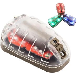 Tactical IR Strobe Helmet Light Military Signal Light with IR & Visible LED IFF Helmet Strobe, for Outdoor Fast Rescue Adventure Light (Brown Base-Blue Light)