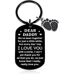 Father's Day New Dad Gifts for Him Expecting dad First-Time Dad Keychain Gift for New Dad Father to Be Birthday Gifts from Unborn Baby Son Daughter First Father's Day Baby Announcement Gifts for Men