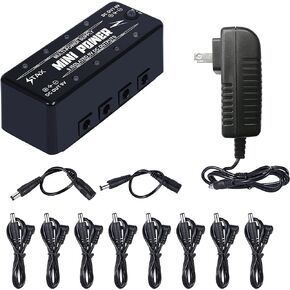 Stax Mini Guitar Effects Power Supply 8 DC Output for 9V Guitar Effects Pedals