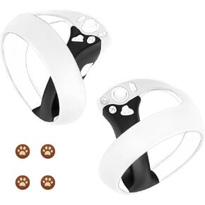 Geekria Upgraded Controller Cover Compatible with Sony PS VR2, Anti-Fall Protective Handle Sleeve for VR Accessories, Soft Ring Hand Grips Unibody Design, Touch Controller Grip Cover (Clear,1Pair)