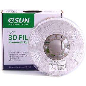 eSUN 1.75 ملم خيوط طابعة ABS بيضاء ثلاثية الأبعاد 1 كجم بكرة (2.2 رطل)، أبيض