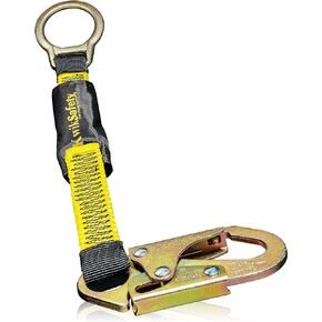 KwikSafety - Charlotte, NC - Dolphin Dorsal [1 Pack] 18" D-Ring Extender [Easy Hookup] ANSI Tested OSHA Compliant Harness Extension Lanyard Safety D Ring PPE Construction Roofing Fall Arrest Gear