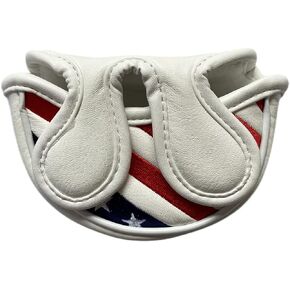 Stars & Stripes Patriotic Golf Half Mallet Putter Headcover, Center Shafted Mid Mallet Putter Head Cover Club Protective Case, Red White Blue Small Mallet Putter Headcover