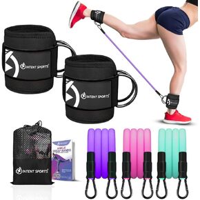 Ankle Resistance Bands - with Cuffs, Ankle Bands for Working Out, Leg Butt Workout Equipment for Kickbacks Hip Gluteus Training Exercises | 60LB Resistance Strap Bands for Men & Women |