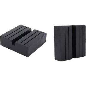 4 Packs Square Jack Pad, Black Anti-Slip Rail Adapter Support Block, Slotted Frame Rubber Frame Rail Protector