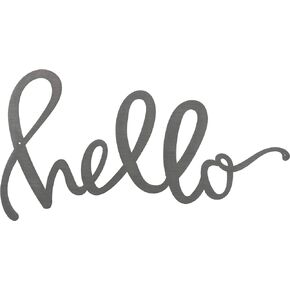 Primitives by Kathy Hand Lettered Metal Word Wall Art, 11" x 6", Hello