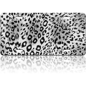 Wolf License Plate Cover Night Forest Starry Sky License Plate Stainless Steel Front License Plate Vanity Tag Anti-Rust and Waterproof Funny for Car Decorative for Women Men 6 X 12 Inch with 4 Holes